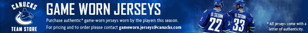 Vancouver Canucks Team Store Game Worn Jersey Banner Ad